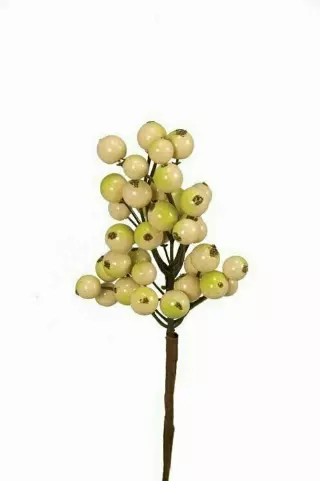 PPX5026IV – Ivory 9” pick w/ 30 berries – Min 2 dz- Case Pk 24