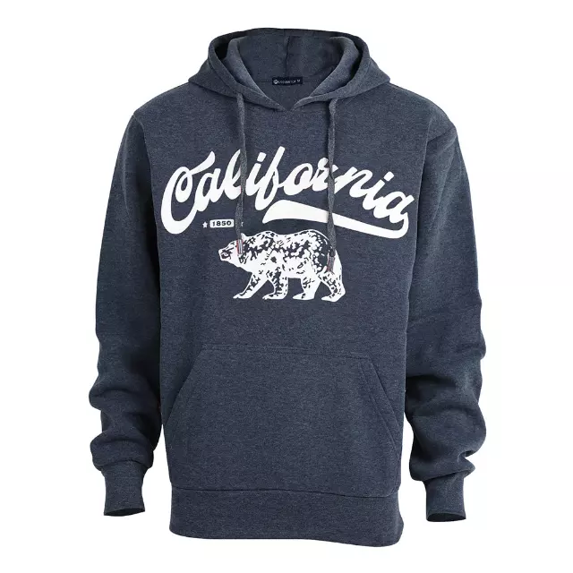 Men’s Pullover Fleece Hoodie with Drawcords and Kangaroo Pockets – CALIFORNIA - Style #MFJ172-1 -$8.50/Unit - 24 PCS/CS - PLEASE SEE DESCRIPTION — Dark Grey