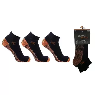Copper-Infused Compression Socks (3-PAIRS PACKED TOGETHER) — Black / Large/XL