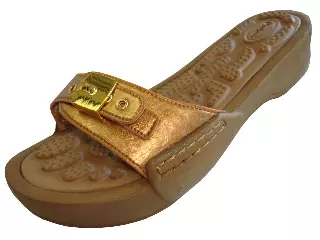 S5900L - Women's Slide Sandal with Buckle — Gold (S5900L-G) / 5-10 Assorted