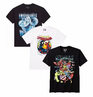 ASSORTED MARVEL COMICS T-SHIRTS MULTI