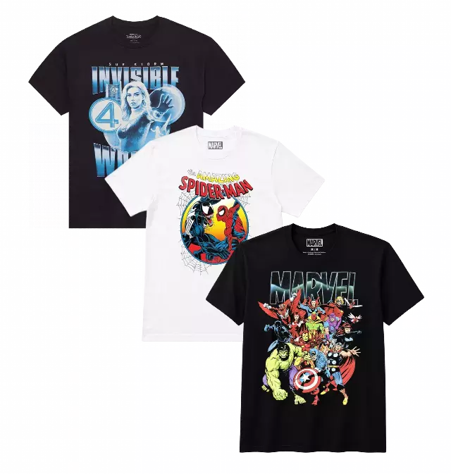 ASSORTED MARVEL COMICS T-SHIRTS MULTI