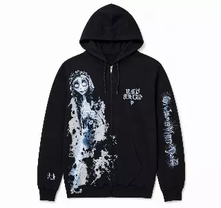 THE CORPSE BRIDE DEARLY ZIP HOODIE BLACK JCAS2130