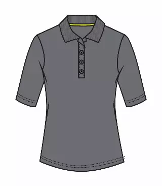 Ladies 3/4 Sleeve Performance Polo Charcoal - 9308309