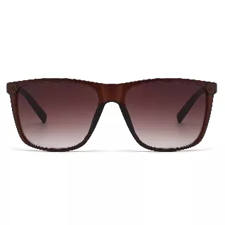 Classic Square Sunglasses with Diamond-Textured Temples & UV Protection P11155