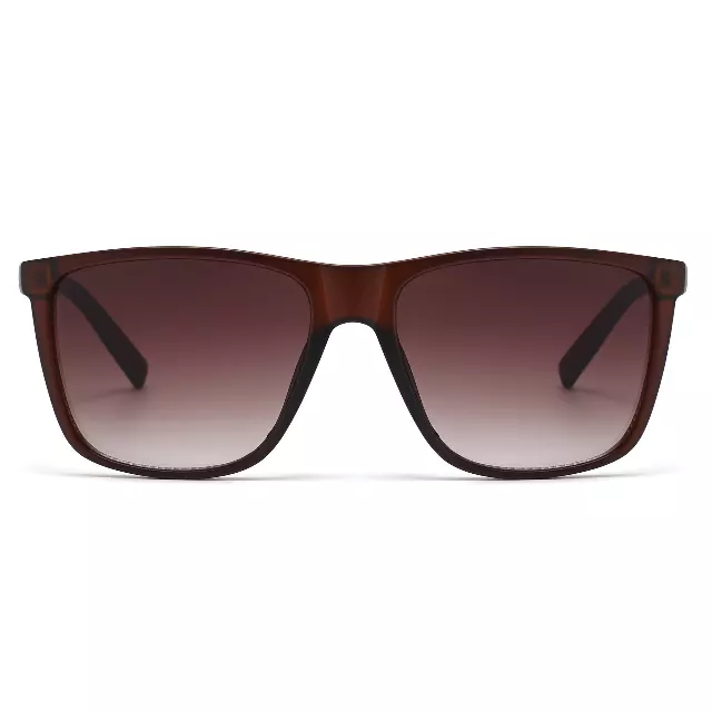Classic Square Sunglasses with Diamond-Textured Temples & UV Protection P11155