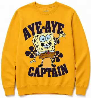 SPONGEBOB SQUAREPANTS AYE-AYE CREWNECK GOLD