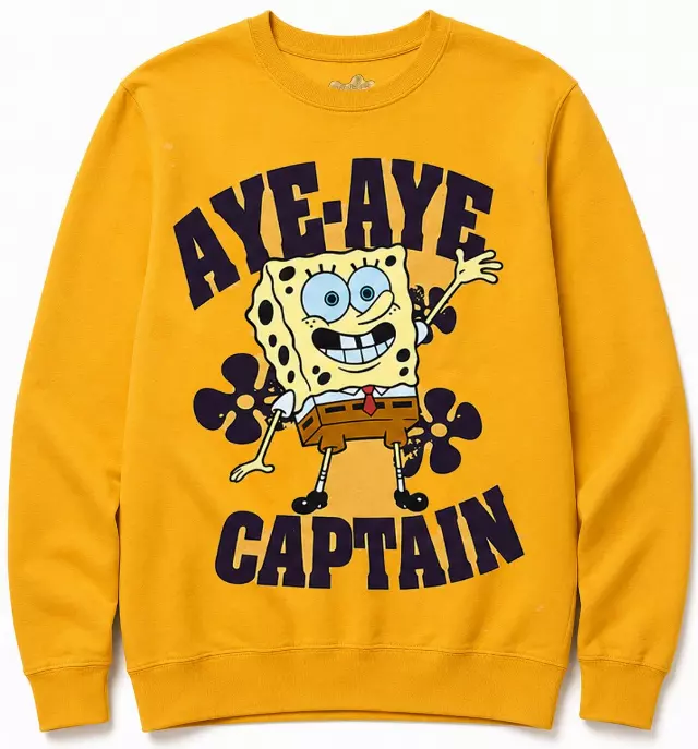 SPONGEBOB SQUAREPANTS AYE-AYE CREWNECK GOLD