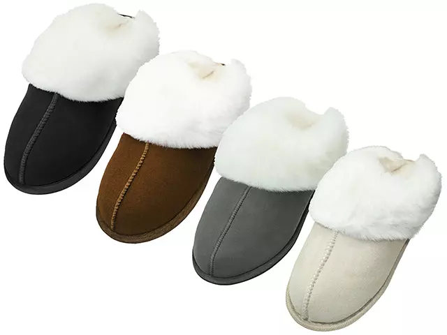 M3130-A - Wholesale Men's Microfiber Faux Fur Scuff Open Back Soft House Slippers
