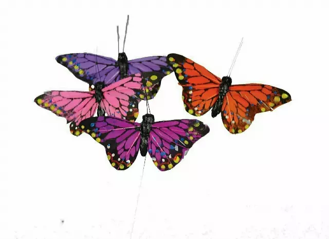 DP1008ASST – Asst. small 3” butterfly on wire “dz” – Min 1 dz – Case 120 dozen
