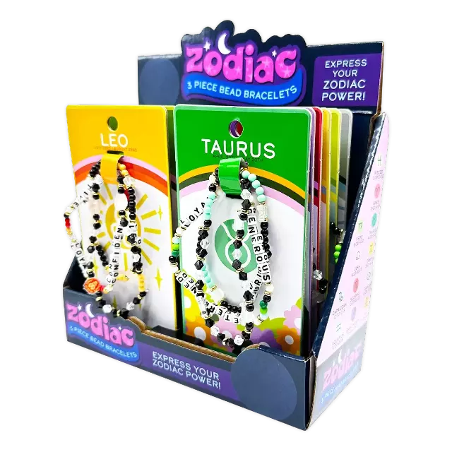 Zodiac 3-Piece Bead Bracelets - 12 Pieces Per Retail Ready Display 25069