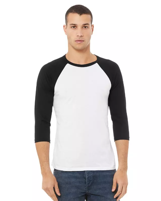 #287-B3200-S BELLA + CANVAS – Three-Quarter Sleeve Baseball Tee(small only) – $1.50 each (36 Pieces)