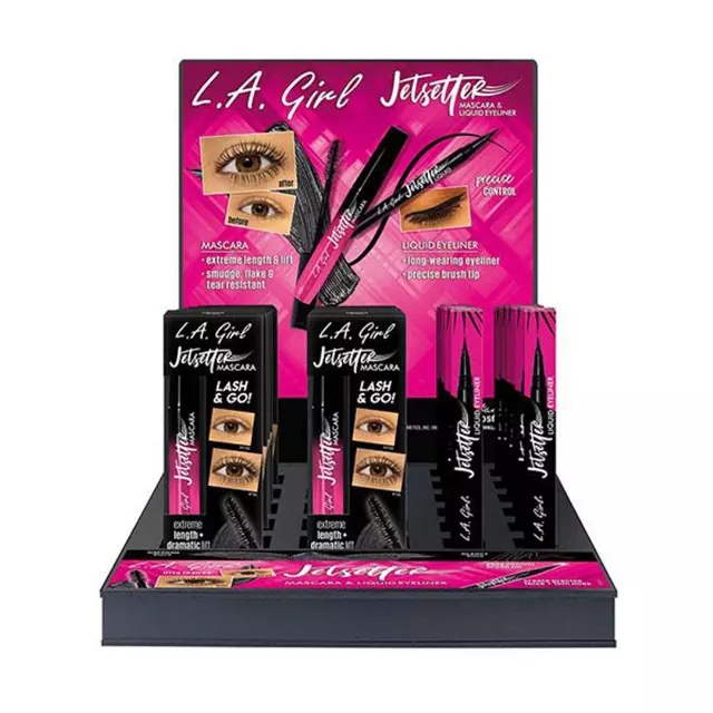 L.A. Girl Jetsetter Mascara & Liquid Eyeliner - Wholesale Display 21 Units (GPD411)
