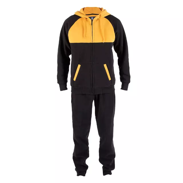 Men’s 2pc Color-Block Soft Fleece Lined Set - Style #MFJ604 - $12.50/ Unit MINIMUM 12 PCS (Copy) — S-2XL (WHOLESALE) / Black Gold Yellow