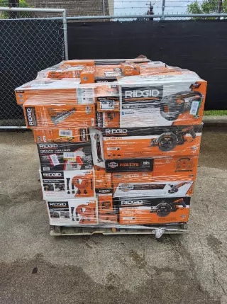 Ridgid power tools lot · shelf pulls · mixed condition