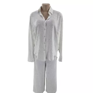 Chicaluv - Women's Shirt Collar Co-Ord Set – Slip-On Top & Relaxed Trousers Loungewear/Night Suit Ensemble XV0645
