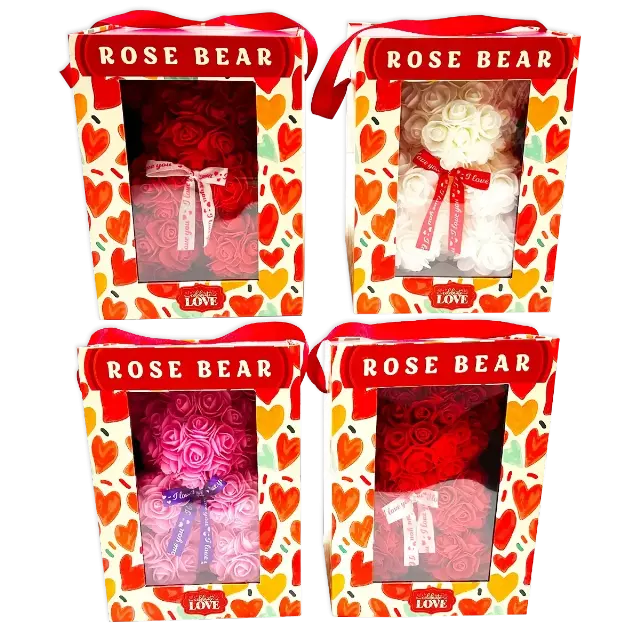 Rose Bear - Store Surplus No Display - 4 Pieces Per Pack 25423L