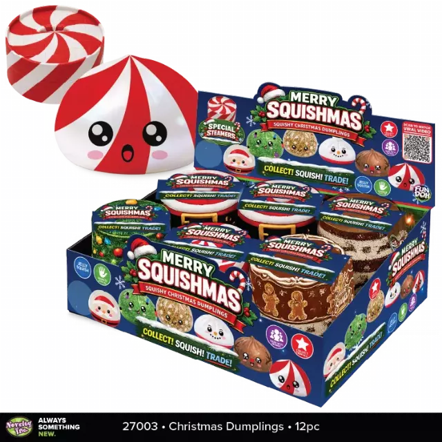 Fun Doh™ Merry Squishmas Squishy Christmas Dumplings - 12 Pieces Per Retail Ready Display 27003