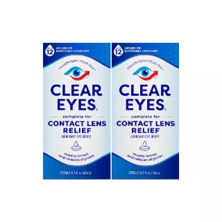 Clear Eyes Eye Drops – Contact Lens Relief, 2 Count