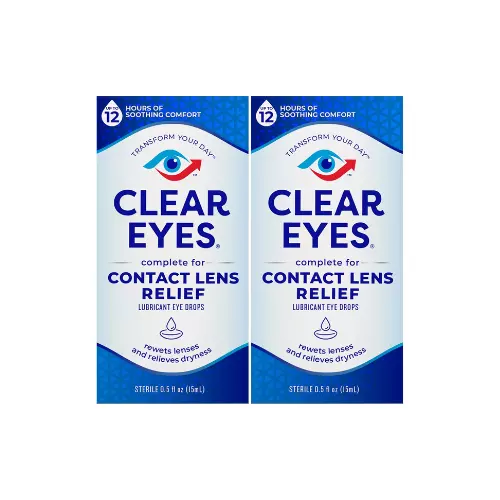 Clear Eyes Eye Drops – Contact Lens Relief, 2 Count