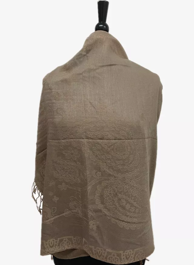 IN127 Pattern Pashmina — khaki