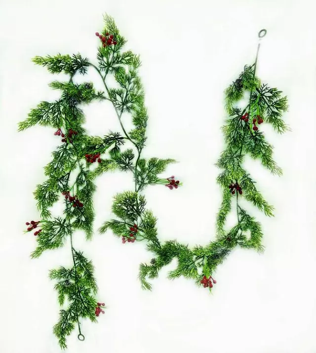 PMX7080-6 -6″ Red Berry Cedar Pine Garland – Min 1 -Case Pk 72