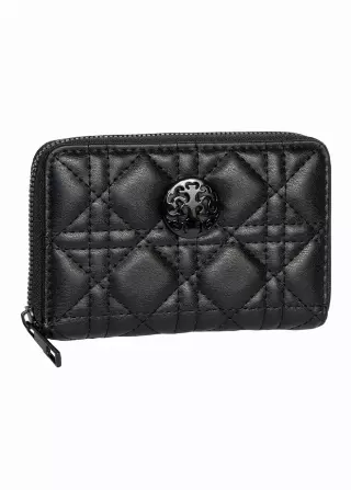 Rebecca & Rifka Smooth Geometric Quilt Medallion Zip Indexer Wallet