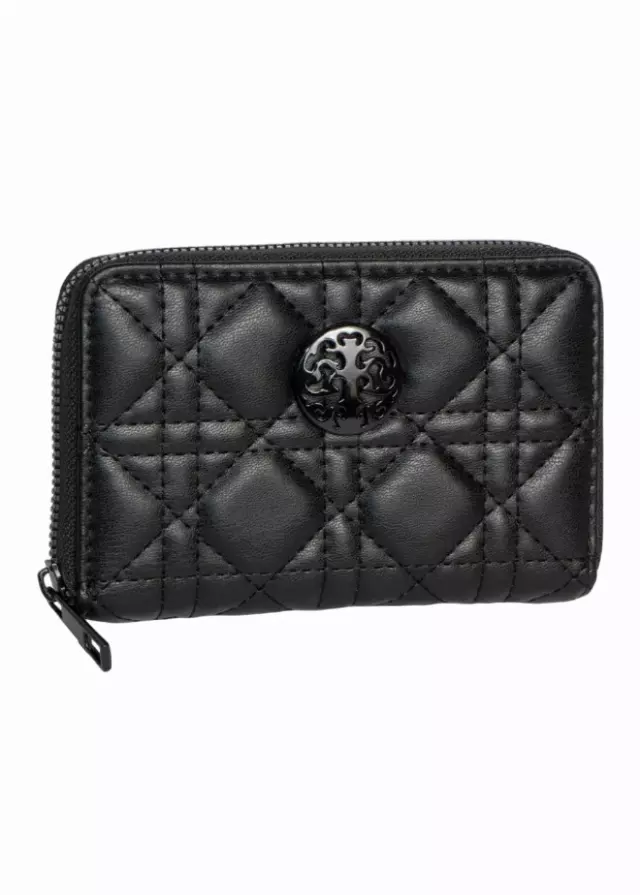 Rebecca & Rifka Smooth Geometric Quilt Medallion Zip Indexer Wallet