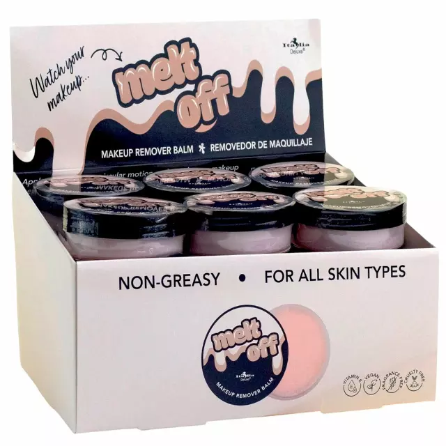 Italia Deluxe Melt Off Makeup Remover Balm - Wholesale Display 24 Units (696B)