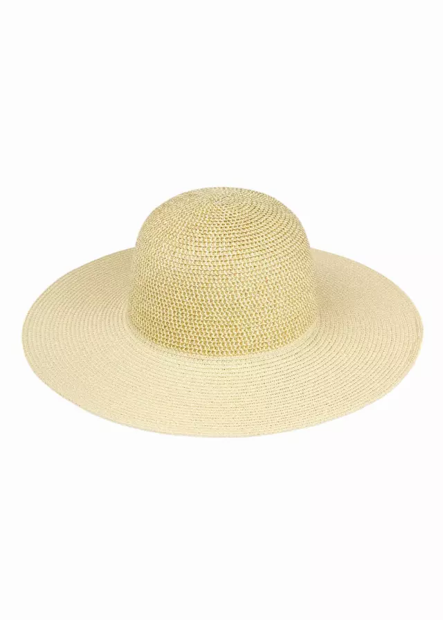 Magid Two Tone Metallic Straw Floppy Hat — NATURAL