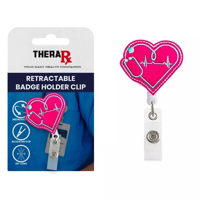 Retractable Badge Holder Clips for Professionals - HEARTBEAT