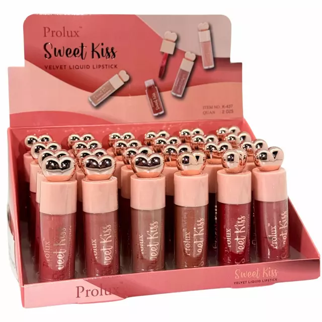 Prolux Sweet Kiss Velvet Liquid Lipstick - Wholesale Display 24 Units (K-437)