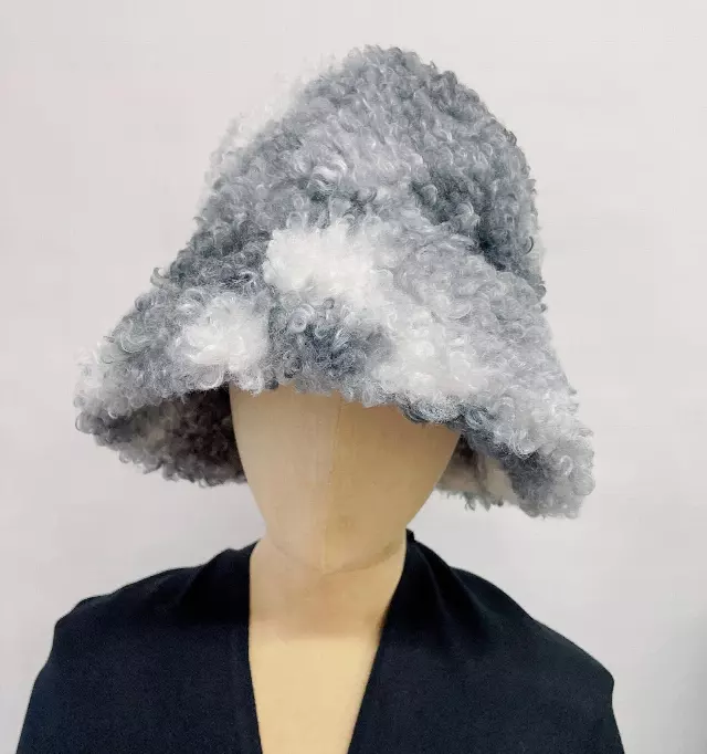 HX616 Tie Dye Fur Bucket Hat — Black