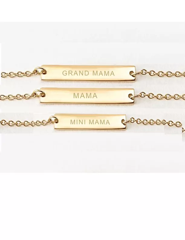 Mixed Mom, Grandma, Baby Bracelets — Silver-plated