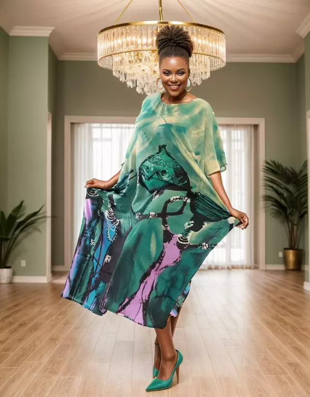 PNA-1357 - Colorful African Printed Dress - One Size (6-PCS PRE-PACK-$7 Each) — One Size (4-24) / Print-1357C