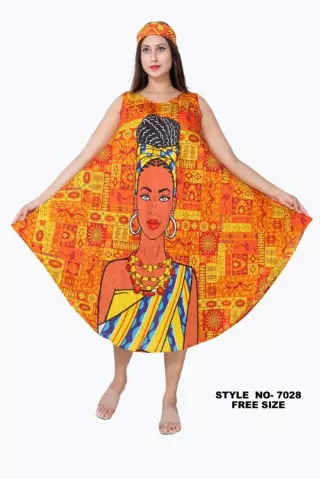 PNA-7028 - Women's Lightweight Sleeveless Umbrella Dress With Scarf - (6-PCS PRE-PACK) ($8 Each)