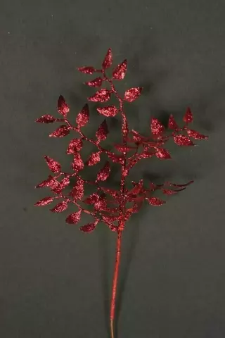 PPX5002RED – 11.5” Glitter Ruscus spray “dz”- Min 6 DZ- Case pk 192 DZ