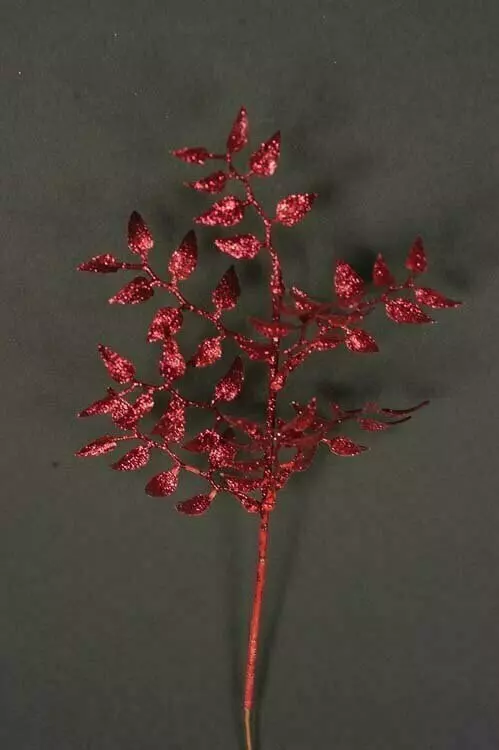 PPX5002RED – 11.5” Glitter Ruscus spray “dz”- Min 6 DZ- Case pk 192 DZ
