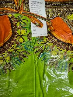 6009 - Camo & Dashiki Pants - ON SALE - $10.00 Each- 3 pcs in a pack — LIME GREEN