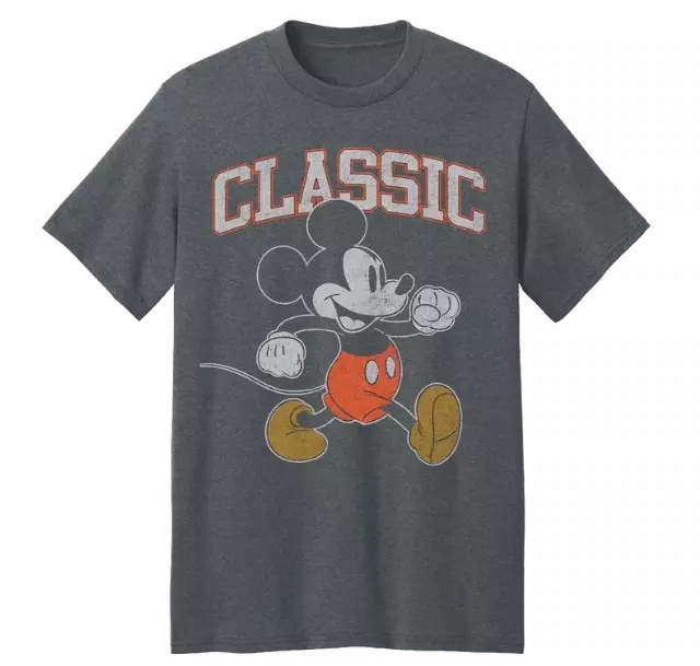 DISNEY CLASSIC MICKEY MOUSE T-SHIRT HEATHER CHARCOAL