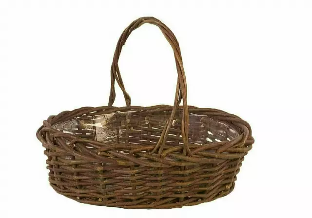 MS1160-15DK – 15” Oval dark willow w/handle w/Liner-“each” – Min 6 pcs. – Case 12 pcs.