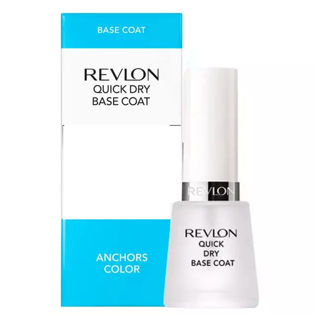 Revlon Base Coat Nail Polish, Quick Dry Nail Polish, Chip Resistant & Longwear Formula, High Shine Finish, Quick Dry Base Coat, Clear, 0.5 Fl Oz
