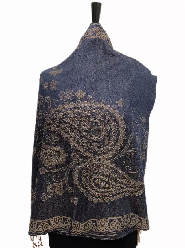 IN127 Pattern Pashmina — navy