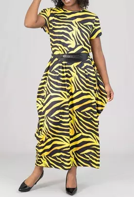 CHH22001 ON SALE!!! Yellow Animal Print Maxi Dress - One Size (3-PCS PRE-PACK) ($10 Each)