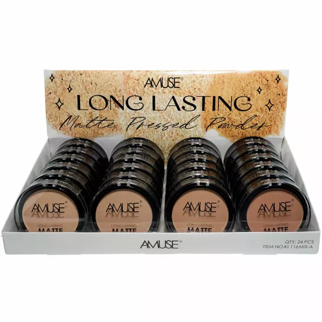Amuse Matte Pressed Powder - Wholesale Display 24 Units (KL116MIX-A)