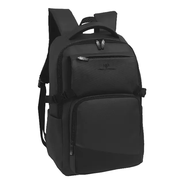 Jack Abrahams 18-In Tarpaulin Workbook Laptop Backpack — 100-BLACK