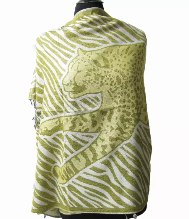 1903 Cheetah Pattern Pashmina — yellow