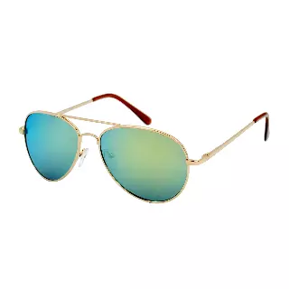 Retro Aviator Sunglasses with Vibrant Mirror Tint with Flexible Metal Arms J0880-REVO