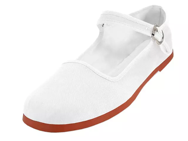 T2-114L - Women's "Easy USA" Cotton Upper Classic Mary Jane Shoes — White (T2-114L-W) / 36
