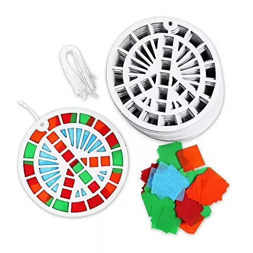 Peace Sign DIY Suncatcher Paper Crafts - 24 Pieces Per Pack KP4159